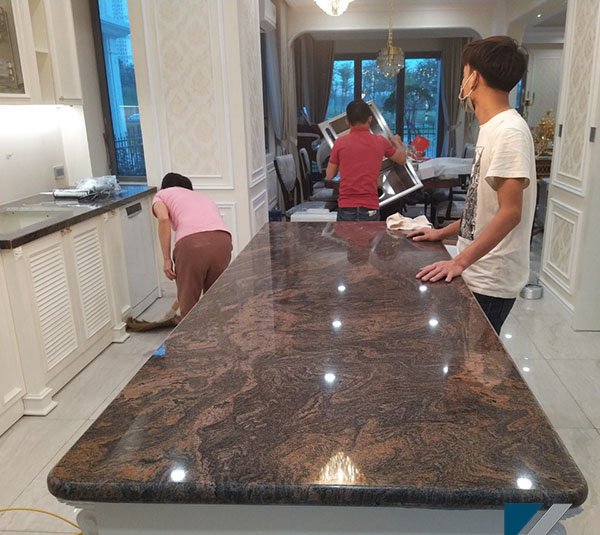 Thi công bàn bếp đá hoa cương Vũng Tàu