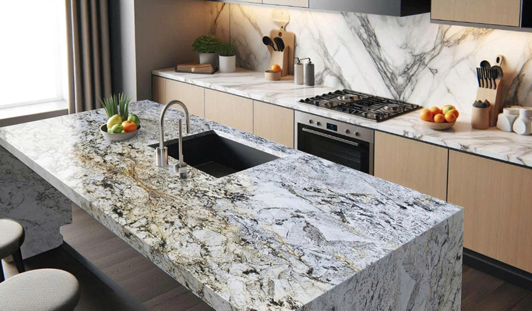 Phân biệt đá granite và đá marble