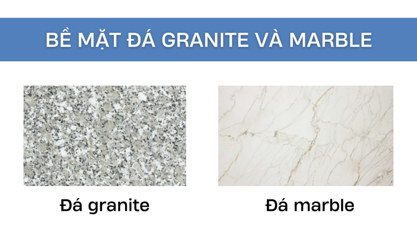Phân biệt đá granite và đá marble