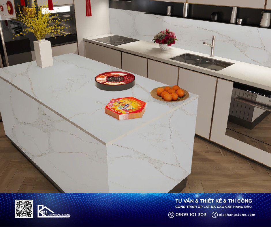 làm bàn bếp đá hoa cương