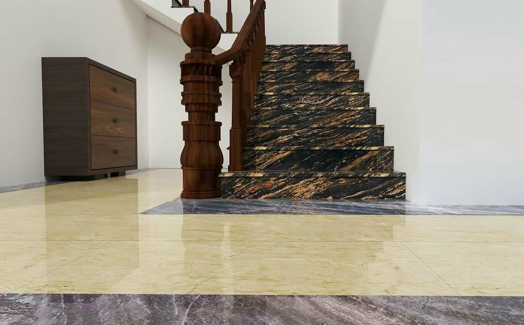 thi công cầu thang đá hoa cương